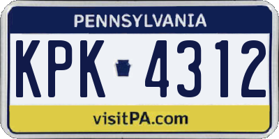 PA license plate KPK4312