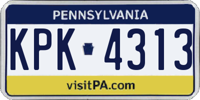 PA license plate KPK4313