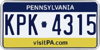 PA license plate KPK4315