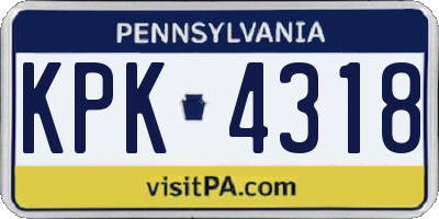 PA license plate KPK4318