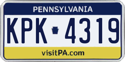 PA license plate KPK4319