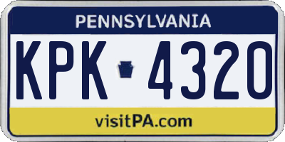 PA license plate KPK4320