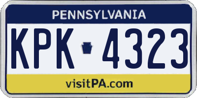 PA license plate KPK4323