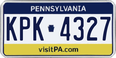PA license plate KPK4327