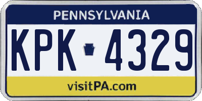 PA license plate KPK4329