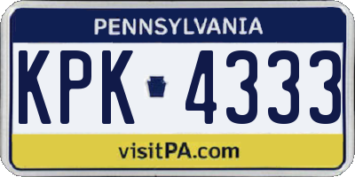 PA license plate KPK4333