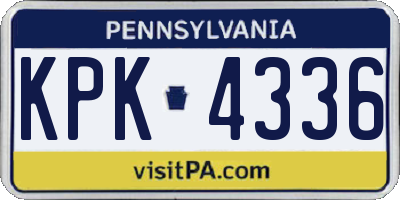 PA license plate KPK4336