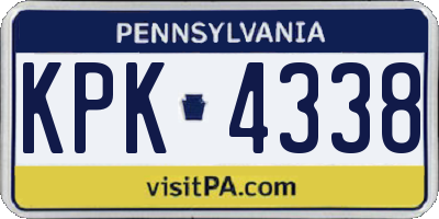 PA license plate KPK4338