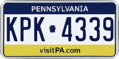 PA license plate KPK4339