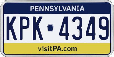 PA license plate KPK4349