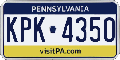 PA license plate KPK4350