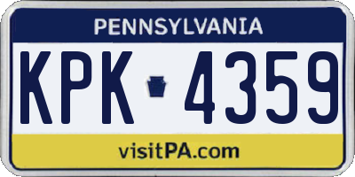 PA license plate KPK4359