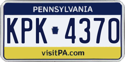PA license plate KPK4370
