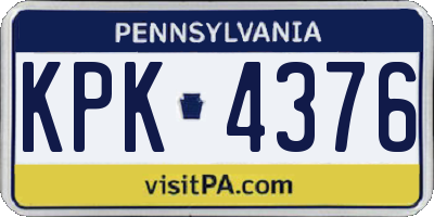 PA license plate KPK4376