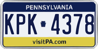 PA license plate KPK4378