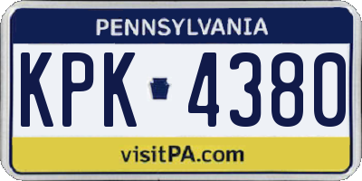 PA license plate KPK4380