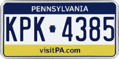 PA license plate KPK4385