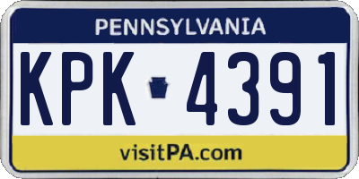 PA license plate KPK4391