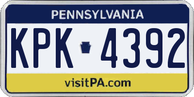 PA license plate KPK4392