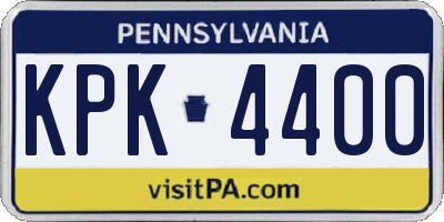 PA license plate KPK4400