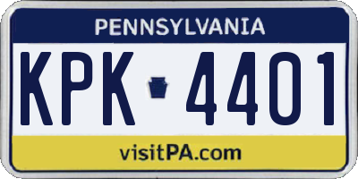 PA license plate KPK4401