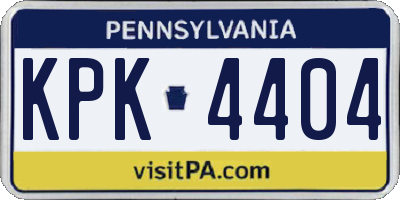 PA license plate KPK4404