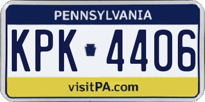 PA license plate KPK4406