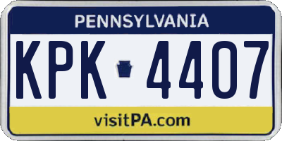 PA license plate KPK4407
