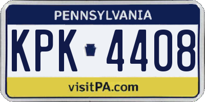 PA license plate KPK4408