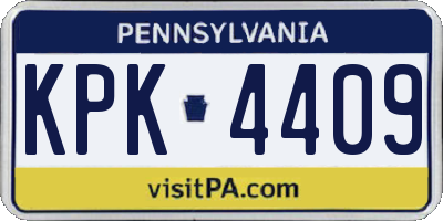 PA license plate KPK4409