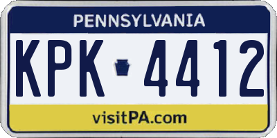 PA license plate KPK4412