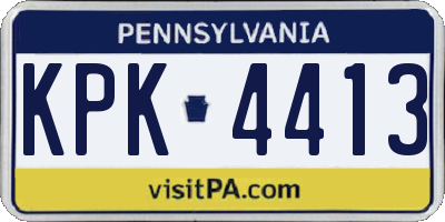 PA license plate KPK4413