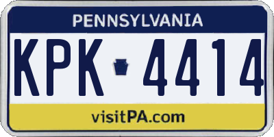 PA license plate KPK4414