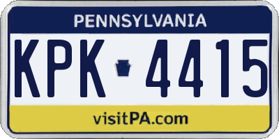 PA license plate KPK4415