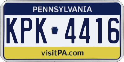 PA license plate KPK4416
