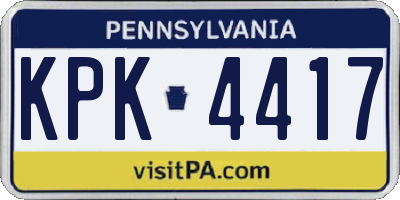 PA license plate KPK4417