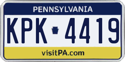 PA license plate KPK4419