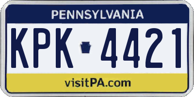 PA license plate KPK4421