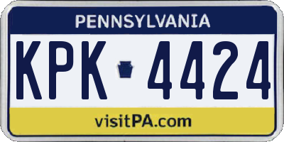 PA license plate KPK4424