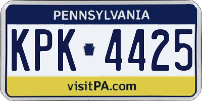 PA license plate KPK4425