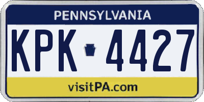 PA license plate KPK4427