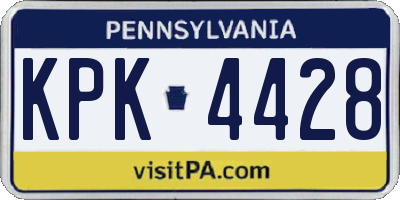 PA license plate KPK4428