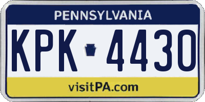 PA license plate KPK4430