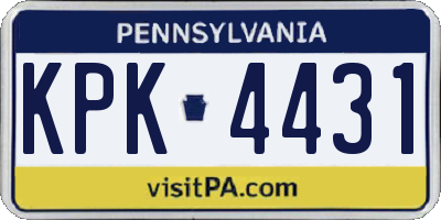 PA license plate KPK4431