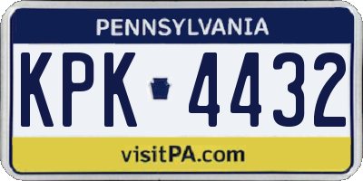 PA license plate KPK4432