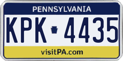 PA license plate KPK4435