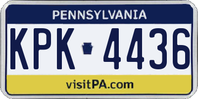 PA license plate KPK4436