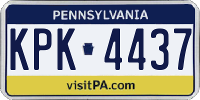 PA license plate KPK4437