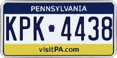PA license plate KPK4438