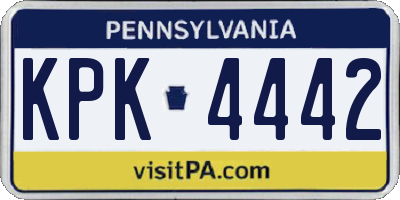PA license plate KPK4442